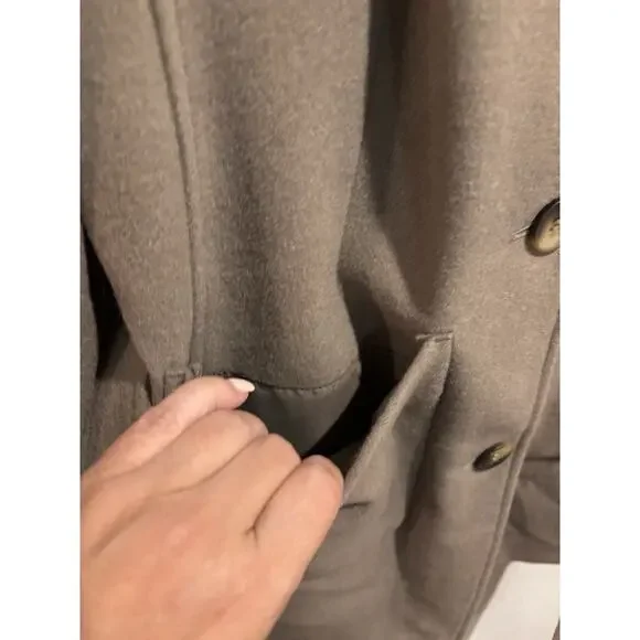 DKNY Womens Wool Blend Peacoat Trench Coat Brown/Green Size Medium - Picture 8 of 14